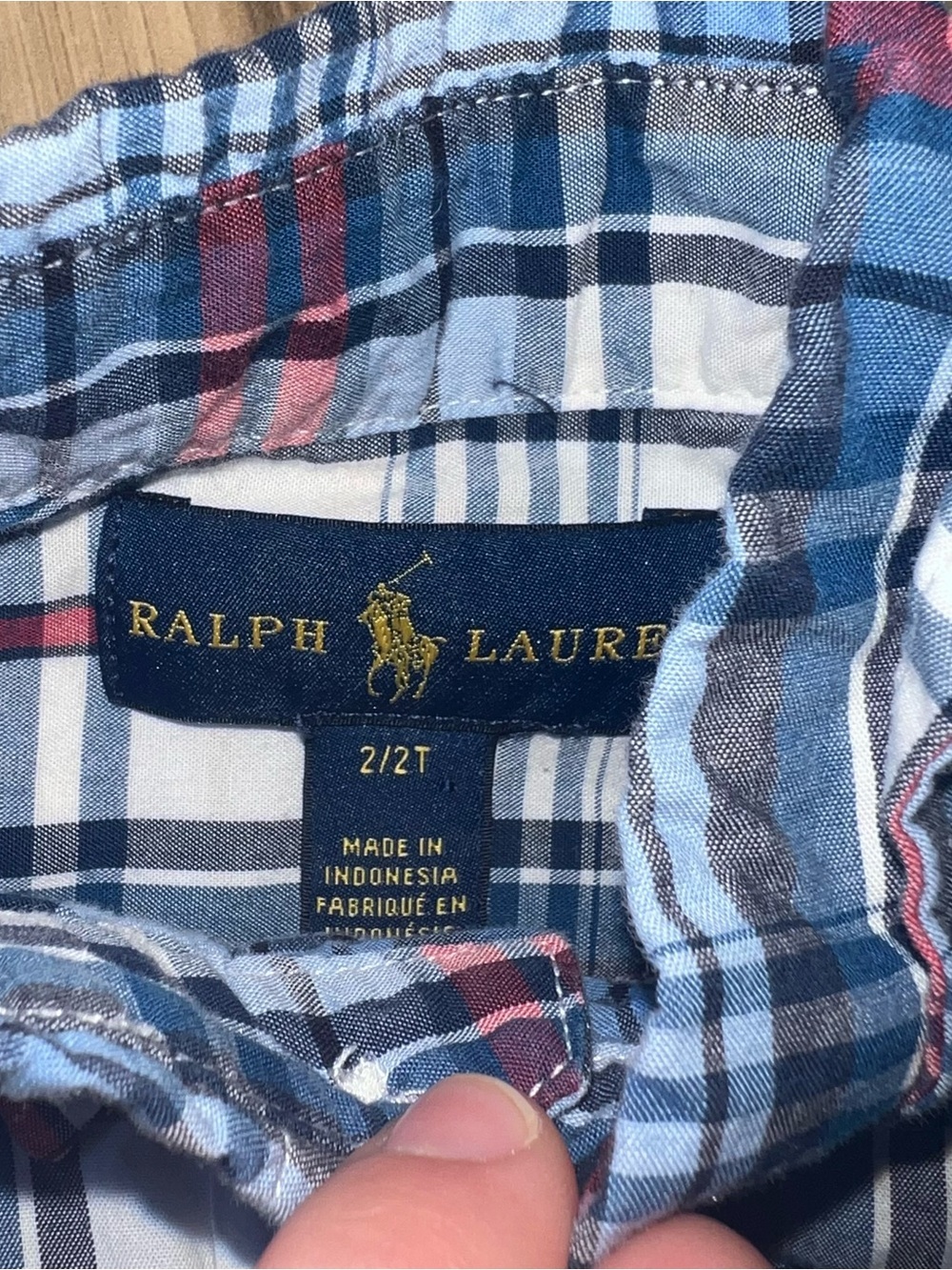 Ralph Lauren Toddler Boys Plaid Button Up Dress Shirt Bundle 2T Blue Pony Logo - Picture 6 of 9